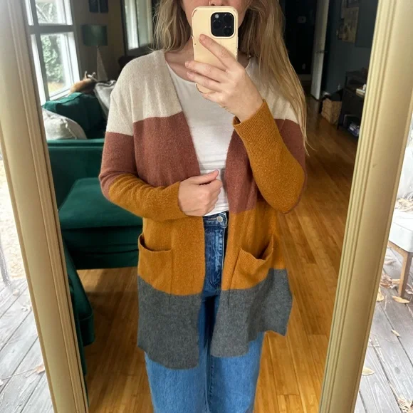 Madewell Kent Striped Cardigan Sweater - Picture 4 of 9